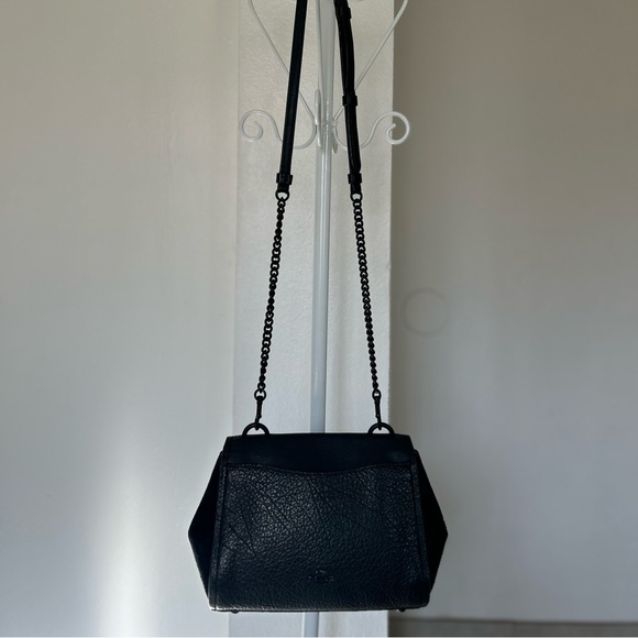 COACH Faye Crossbody Purse Bag All Black Pebbled Leather Flap F1880-F22349 - Picture 2 of 16